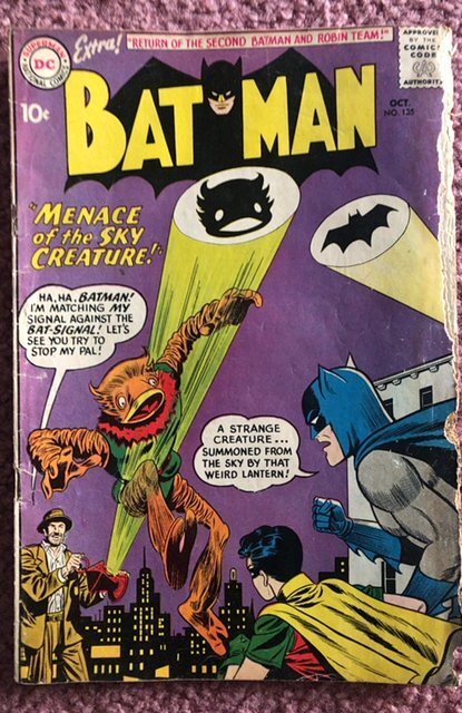 Batman #135 (1960)READER complete but terMite BITE!!