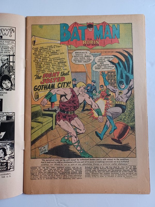 Batman #168 - Robin - 1964 - FN