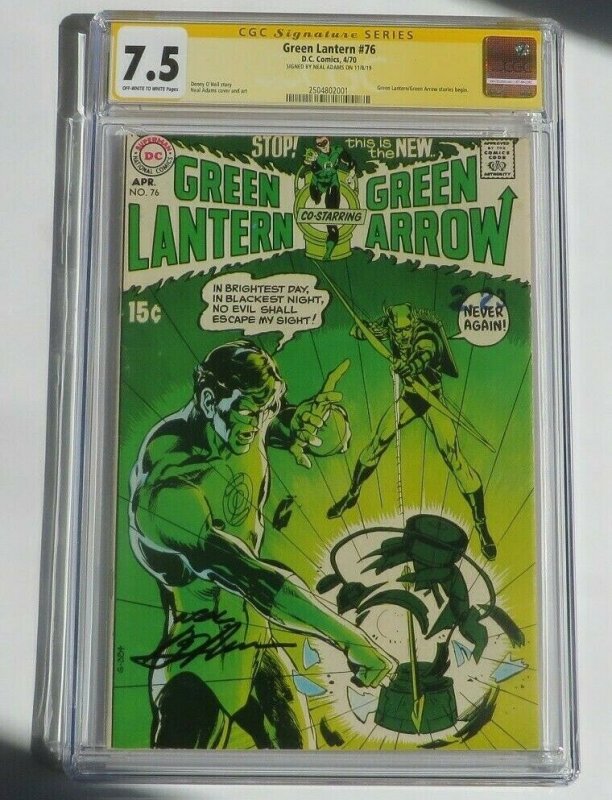 Green Lantern #76 CGC 7.5 SS Signature Series Signed By Neal Adams DC Comic 1970