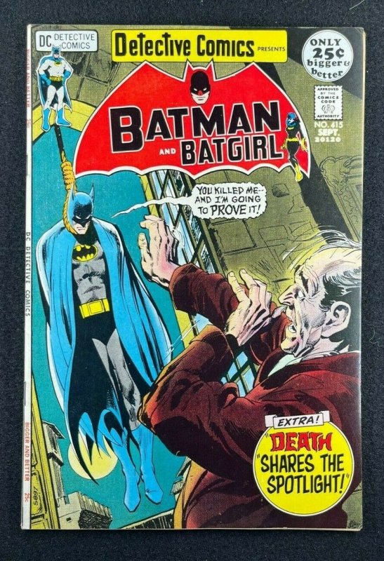 Detective Comics 1937 415 Vf 85 Neal Adams Cover Batman Robin Batgirl Comic Books