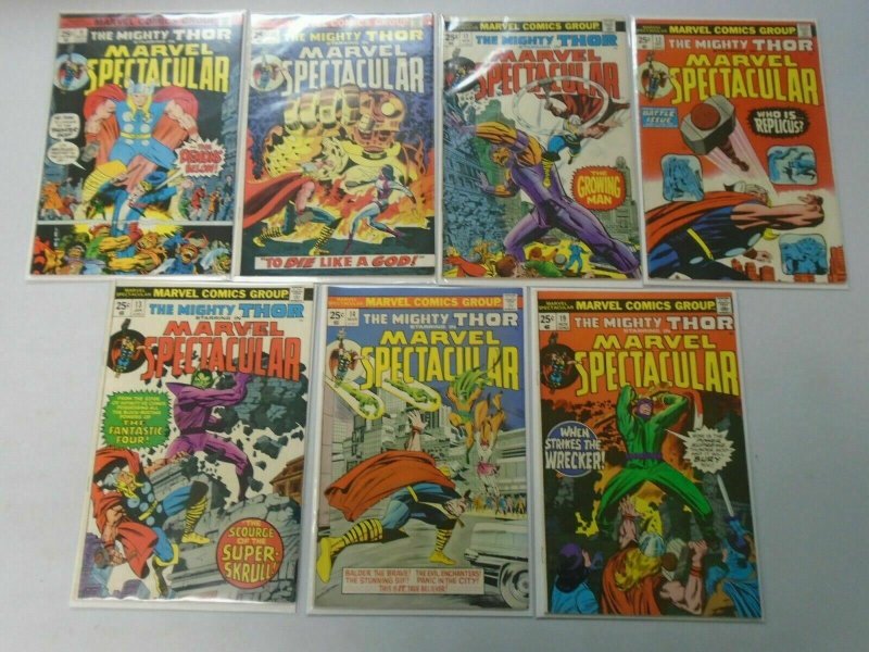 Marvel Spectacular lot 14 different Thor comics from #2-19 avg 6.0 FN (1973-75)