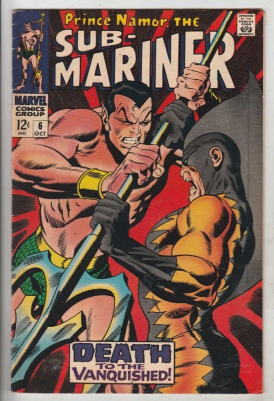 Sub-Mariner #6 (Oct-68) VF+ High-Grade Sub-Mariner (Prince Namor)