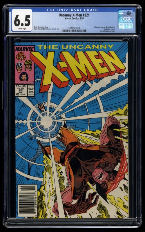 Uncanny X-Men #221 CGC FN+ 6.5 Variant 1st Appearance Mister Sinister!