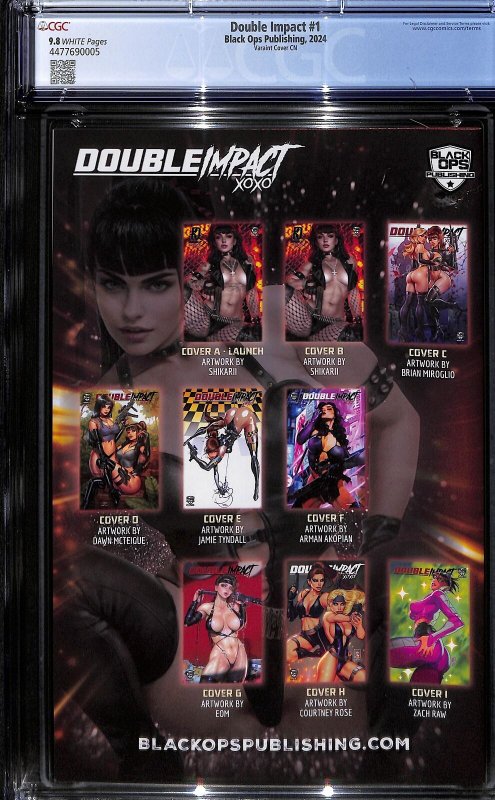 Double Impact #1 (Black Ops Publishing, 2024) Cover CN - CGC 9.8 White Pages