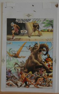 RAGS MORALES / KEN BRANCH original transparency art, TUROK, #24 pg 15, Battle