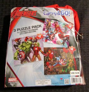 AVENGERS 3 Puzzle Pack 48pcs with Back pack MOC Hulk Thor Captain America