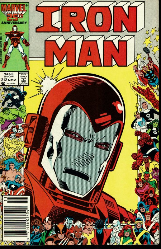 Iron Man #212 - VERY FINE - 25th Anniversary Cover