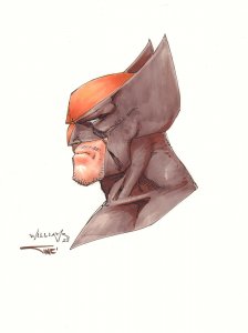 Wolverine Side Portrait Color Art - Signed art by Scott Williams & Alex Sinclair