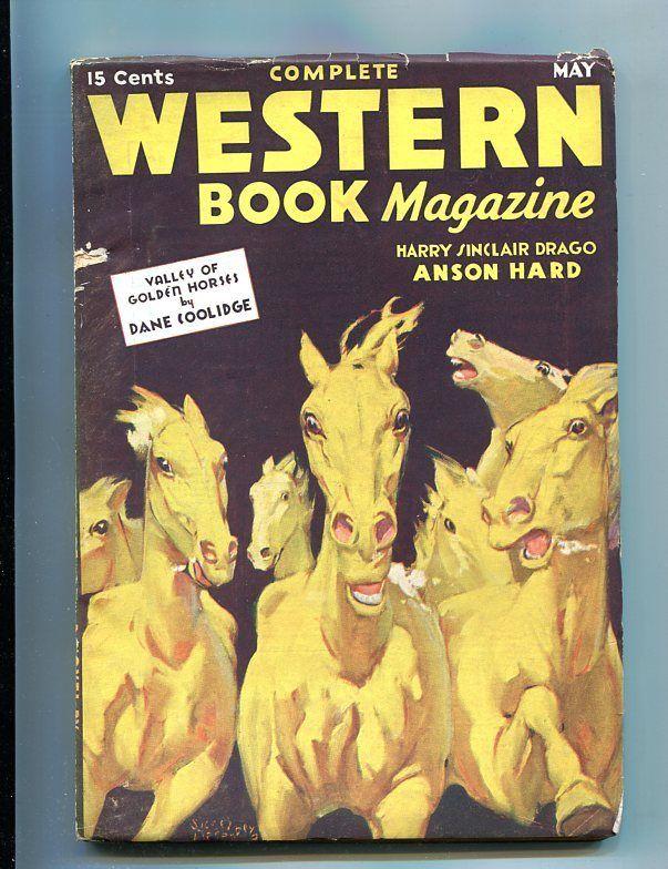 COMPLETE WESTERN PULP-MAY-1935-GOLDEN HORSE COVER-RARE! VG/FN