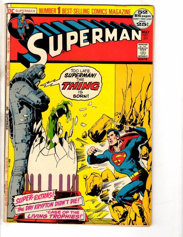 Superman # 251 VF DC Comic Book Lex Luthor Batman Flash Justice League TW55