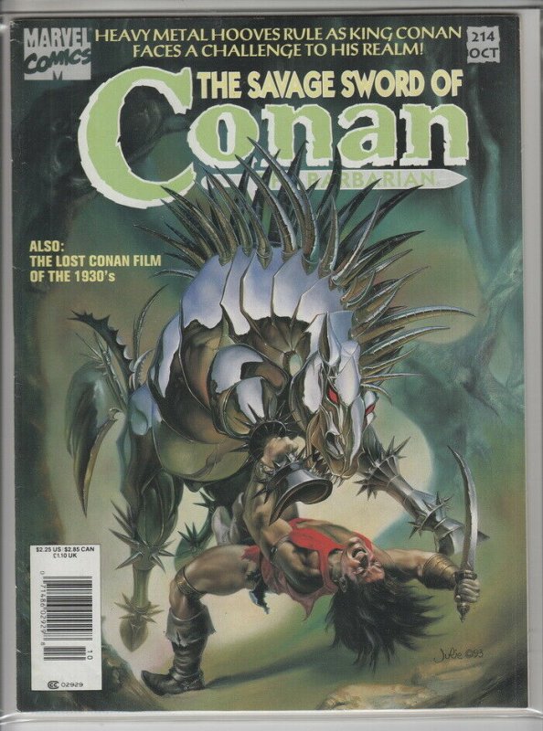 SAVAGE SWORD OF CONAN #214 F+ A01275