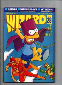 Wizard Comic Magazine #28 w/Poster and cards - Simpsons - 1993 - (-NM)