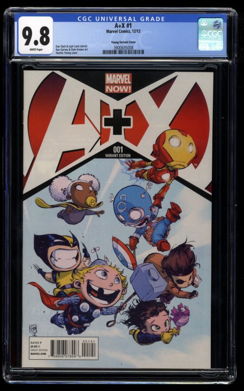 A+X (2012) #1 CGC NM/M 9.8 White Pages Skottie Young Variant