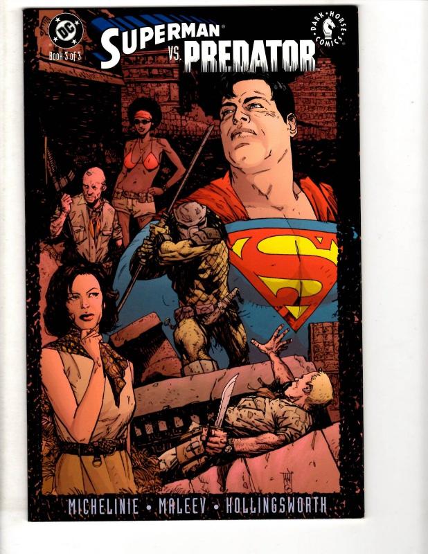 Lot Of 4 DC Comic Books Superman Vs. Terminator 1 + Vs. Predator # 1 2 3 CR22