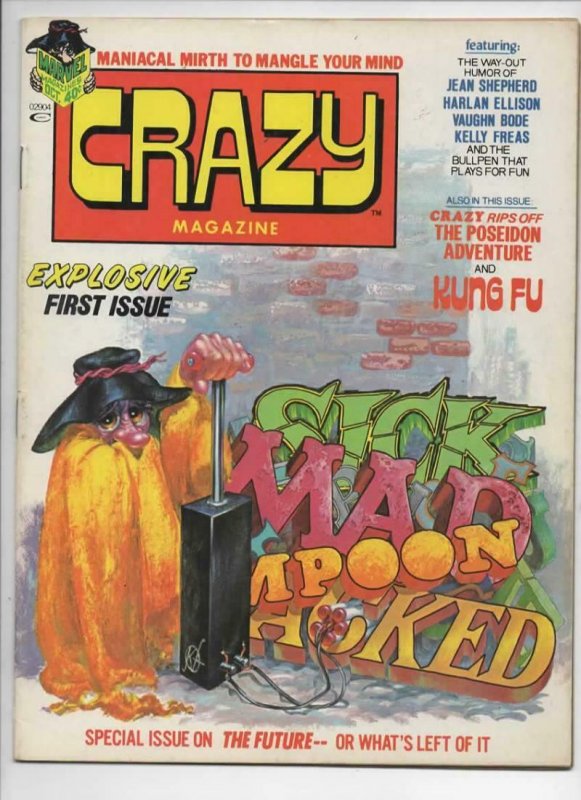 CRAZY #1 Magazine, FN+, Neal Adams, Bode, 1973, Kung-Fu, more in store