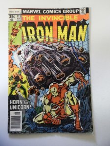Iron Man #113 (1978) VG Condition centerfold detached at one staple