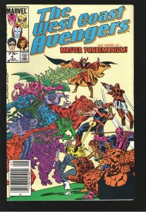 WEST COAST AVENGERS 4,,55,56,61 ;1st Master Pandemonim;1st Dark Scarlet cover.