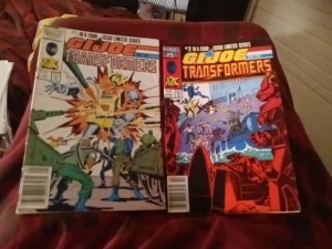 GI JOE and THE TRANSFORMERS #1 & 2 Newsstand! Marvel Comics 1987 Movie Coming!