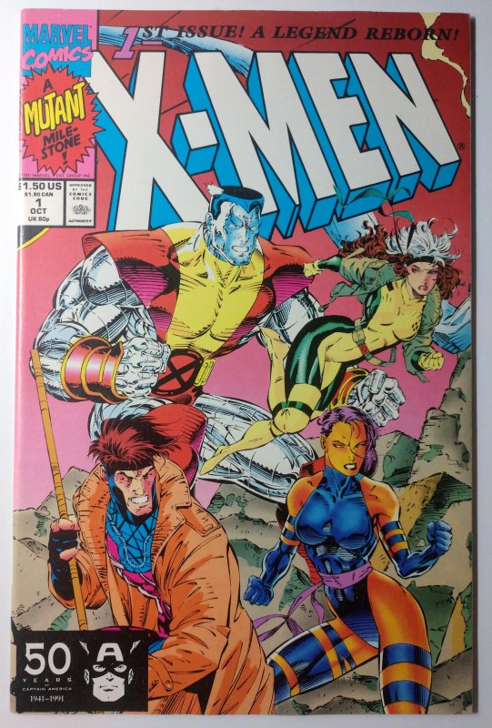 X-Men #1 Colossus and Gambit Cover (8.0, 1991) 1st App of Blue, Gold & Acolyt...