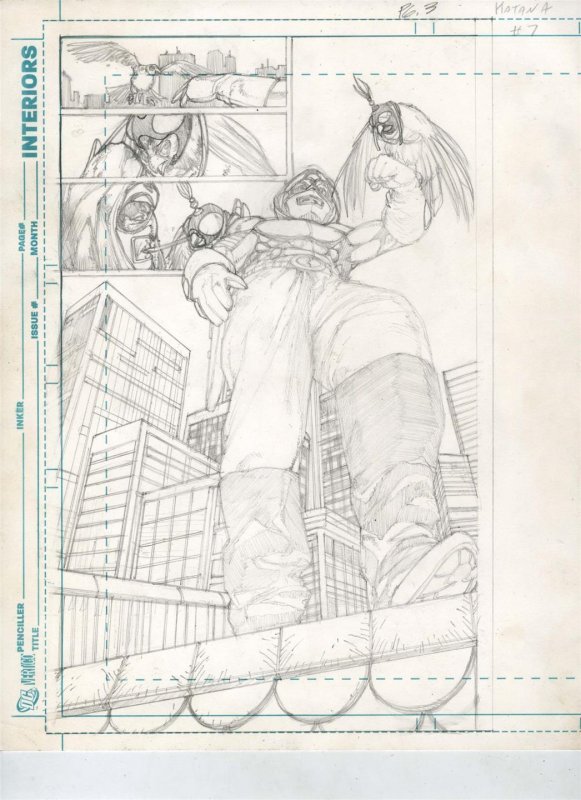 Katana 7 pg 3 Justice League Original Penciled art ALEX SANCHEZ 1st App Falconer