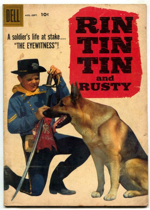 Rin Tin Tin and Rusty #26 1958-Dell-photo cover- German Shepherd VG