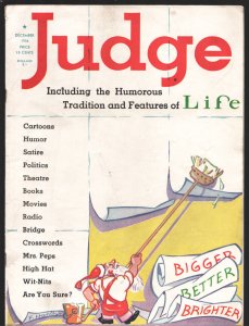 Judge 12/1936- Frank Hanley Santa Claus Christmas cover-From the Platinum Age...