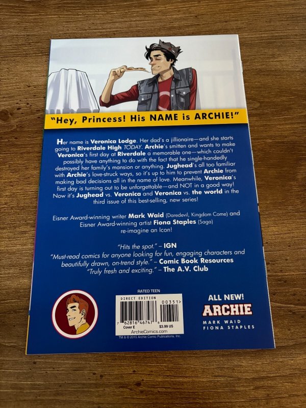 All New Archie # 3 NM Cover E Variant Comic Book Mark Waid Series 2 J370