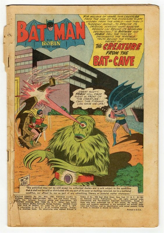 Detective Comics #291 ORIGINAL Vintage 1961 DC Comics (Coverless) Batman 