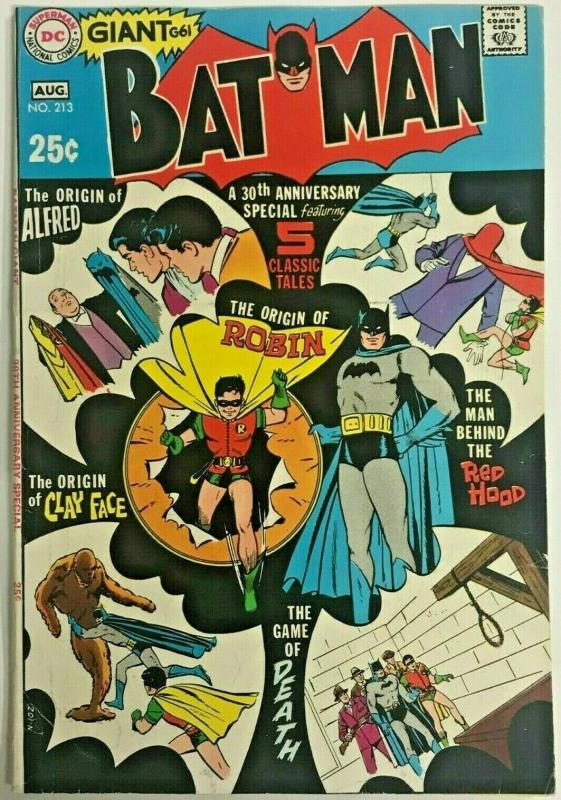 BATMAN#213 FN/VF 1969  EIGHTY PAGE GIANT DC SILVER AGE COMICS