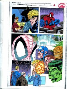 Spider-Man / X-Factor #1 Hand Painted  Colorguide  Page 26-Capt America-Thing-FN