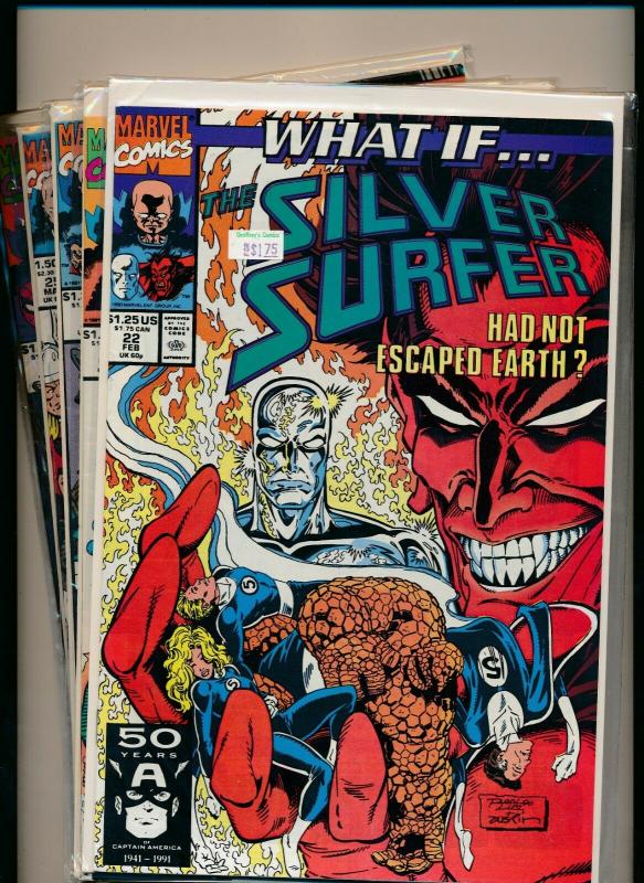 Marvel Lot of 5-WHAT IF-Silver Surfer, Wolverine, #22-26 1990/'91 VG/F(PF500) 