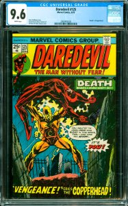 Daredevil #125 CGC graded 9.6 Death of Copperhead.