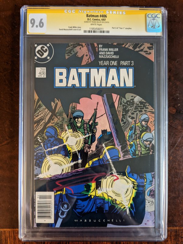 Batman #406 (1987) CGC 9.6 SIGNED -  FRANK MILLER!!