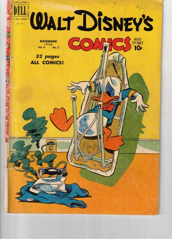 Walt Disney's Comics & Stories #123 (1950) GD+ Barks art! Donald Ironing...