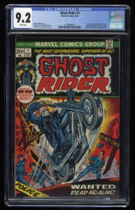 Ghost Rider (1973) #1 CGC NM- 9.2 White Pages 1st Appearance Son of Satan!