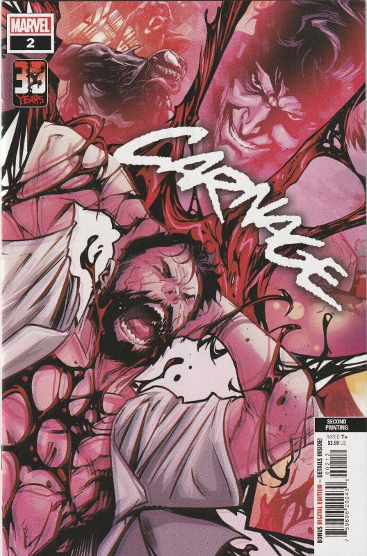 Carnage # 2 Variant 2nd Print Cover NM Marvel 2022 [O2]