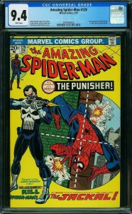 Amazing Spider-Man 129  CGC 9.4  1st Punisher  White Pages!