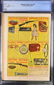 Authentic Police Cases #12 CGC 3.5 Very Good-. Matt Baker