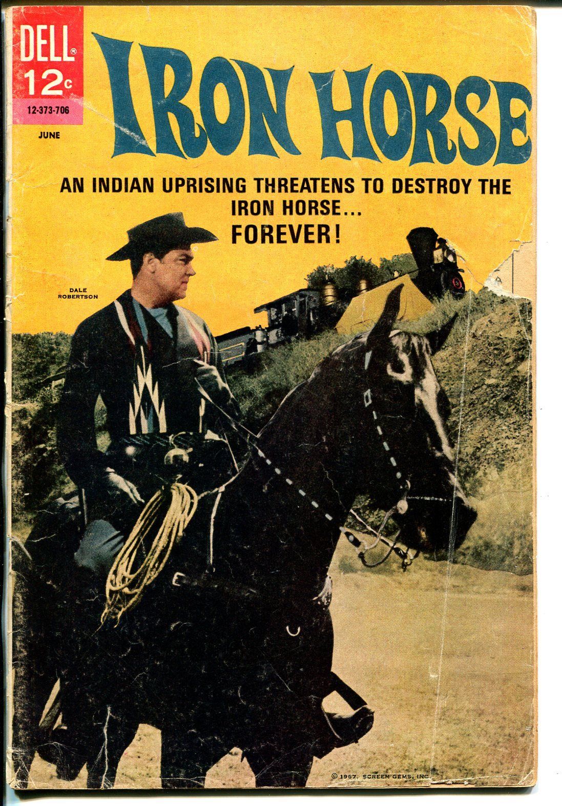 Iron Horse 2 167DellDale Robertson photo coverTV seriesG/VG Comic Books Silver Age