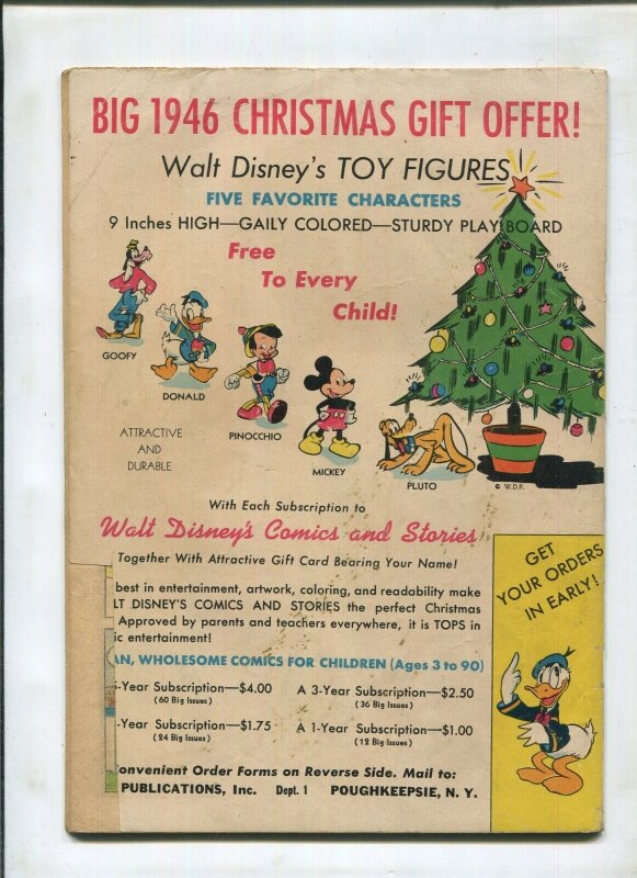 WALT DISNEY'S COMICS AND STORIES #4 - DONALD DUCK CHRISTMAS SLED (4.0) 1947