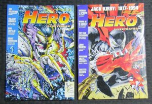 1994 HERO ILLUSTRATED #9 -10 FN/FN+  LOT of 2 RIP Jack Kirby / Batman & Spawn