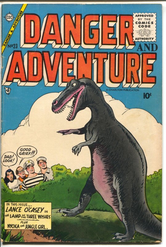 Danger & Adventure #23 1955-Charlton-dinosaur-Nyoka Jungle Girl-O'Casey-FN-