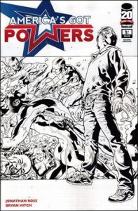 America's Got Powers 1-C Bryan Hitch Black and White Cover (2nd Printing) VF/NM