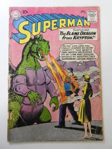 Superman #142 FR/GD Cover detached bottom staple, 3 in cumulative spine split