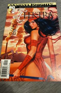 Elektra #2 Greg Horn Cover Newsstand (2001) signed by M. Bendis