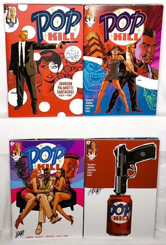 POP KILL #1 - 4 Kickstarter Standard Covers each signed by Jimmy Palmiotti