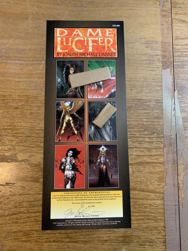 DAME LUCIFER 6 PRINTS BY JOSEPH LINSNER WITH SIGNED COA