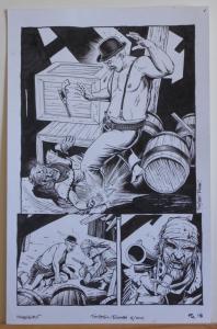 TIMOTHY TRUMAN original art, HAWKEN #5, Pg #18, Knife Fight,Guns, 11x17, 2011