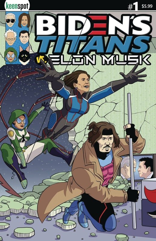 Bidens Titans Vs Elon Musk #1 Cover A Remulac Keenspot Entertainment 2023 EB59