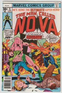 Nova #8 (Apr 1977, Marvel), FN-VFN condition (7.0), Origin of Megaman